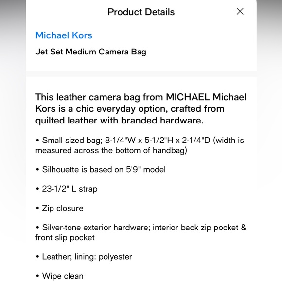 MICHAEL MICHAEL KORS Jet Set Optic White Leather Camera Crossbody Bag NWT - Picture 15 of 15